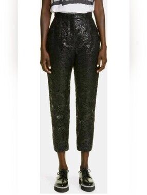 ALEXANDER MCQUEEN Lacquered Lace Slim Pants Trousers Black IT 42 US 6 Org $2,490